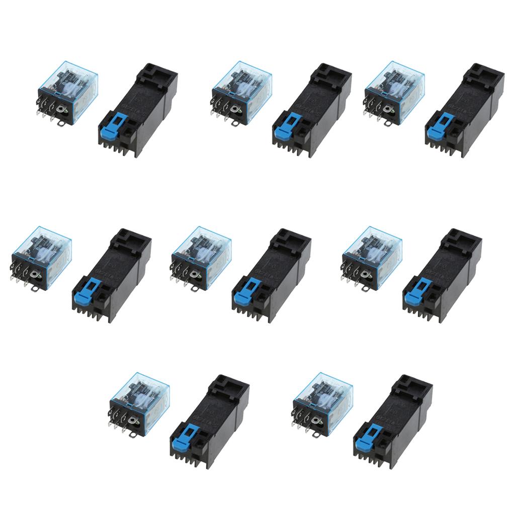 8pcs Relay LY2NJ 12V DC Small Relay 5A 8PIN Coil DPDT