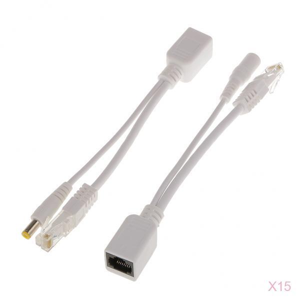 15pcs Power Over Ethernet Passive POE Adapter Injector Spliiter 12V