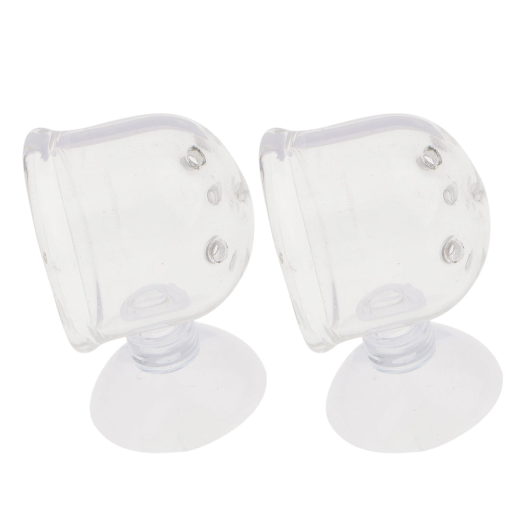 2 Pieces Glass Pot Plant Cup Holder Shrimp Aquarium Fish Tank Aquatic Feeder