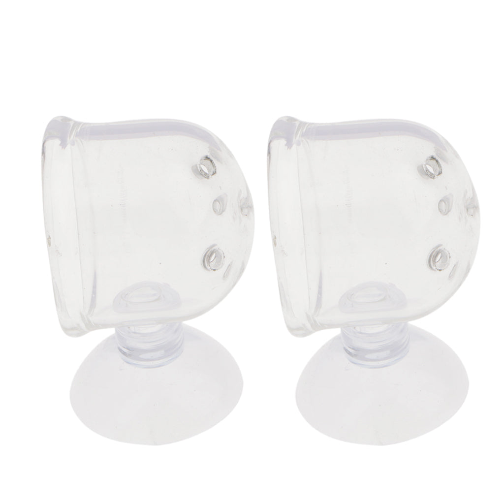2 Pieces Glass Pot Plant Cup Holder Shrimp Aquarium Fish Tank Aquatic Feeder