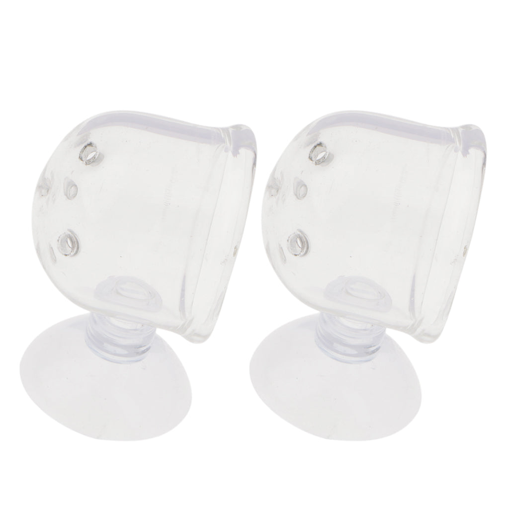 2 Pieces Glass Pot Plant Cup Holder Shrimp Aquarium Fish Tank Aquatic Feeder