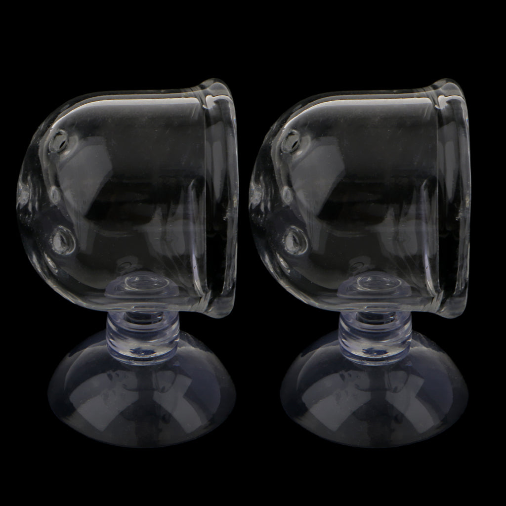 2 Pieces Glass Pot Plant Cup Holder Shrimp Aquarium Fish Tank Aquatic Feeder