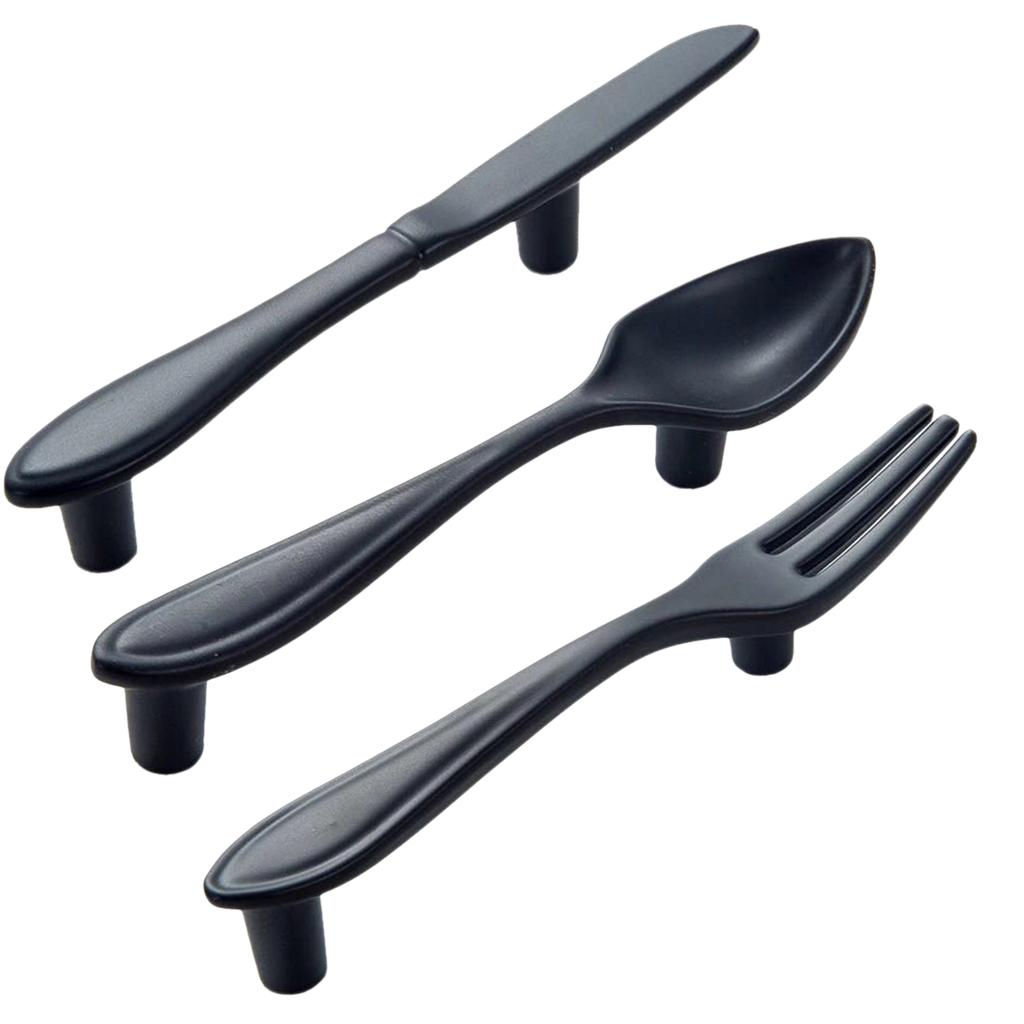 3 Pieces Pull Handle Kitchen Cabinet Cupboard Drawer Door Knob Black