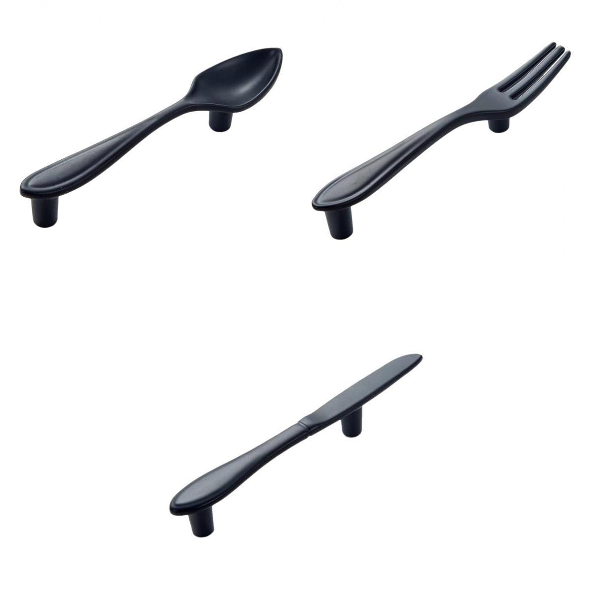 3 Pieces Pull Handle Kitchen Cabinet Cupboard Drawer Door Knob Black