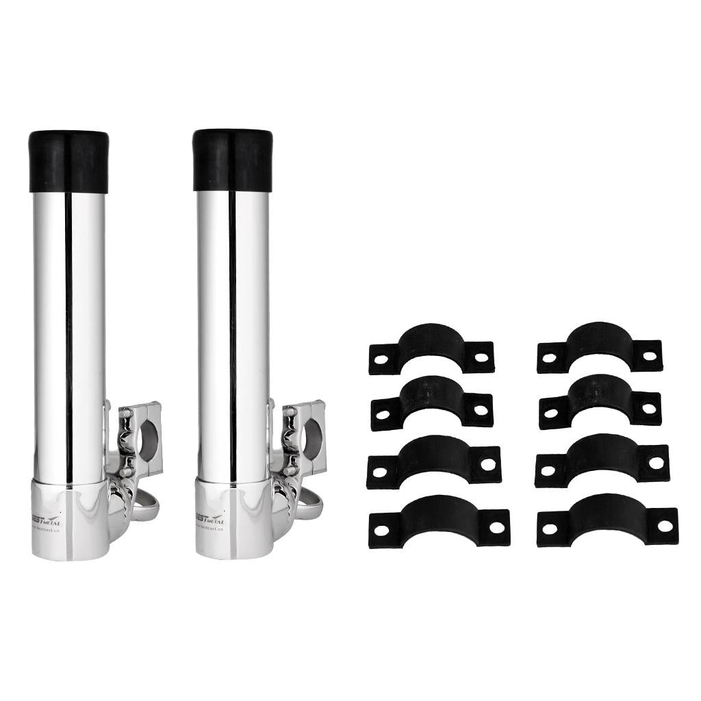 2 Pieces Stainless Steel Fishing Rod Holder Clamp On for Rails 25mm to 32mm