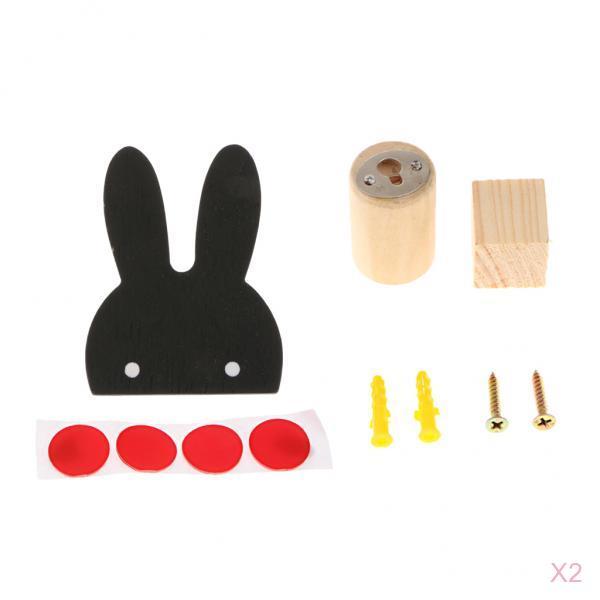 2pcs Pretty Rabbit Wall Mounted Hooks Hangers Home Organization Decoration