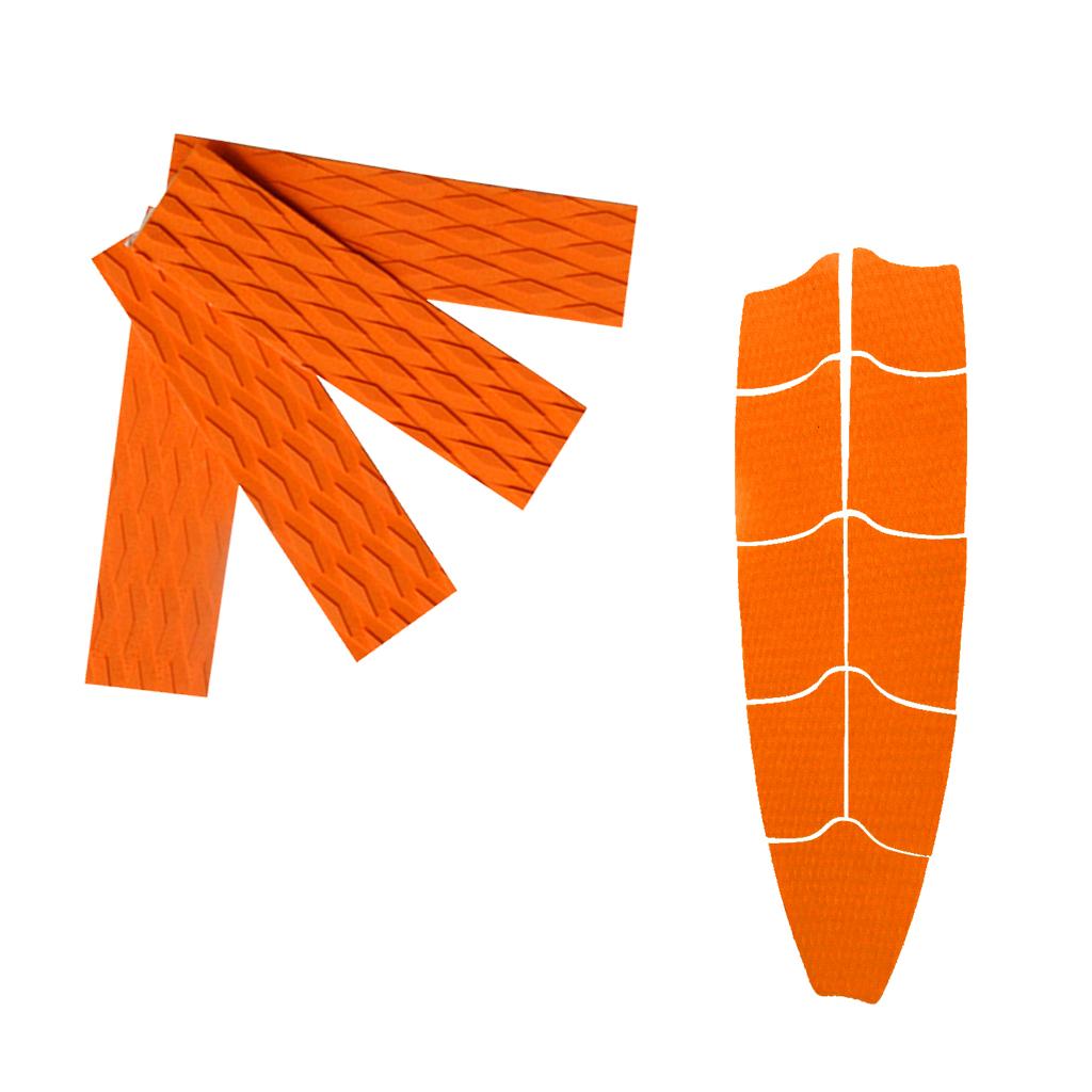 9 Pieces Orange Surfboard Full Deck Traction Pads with 4 Pieces Tail Pads