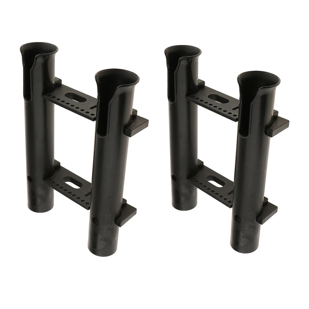 2Pcs Boat Fishing Rod Holder Pole Bracket Rack Pliers Lure Storage 2 Tube