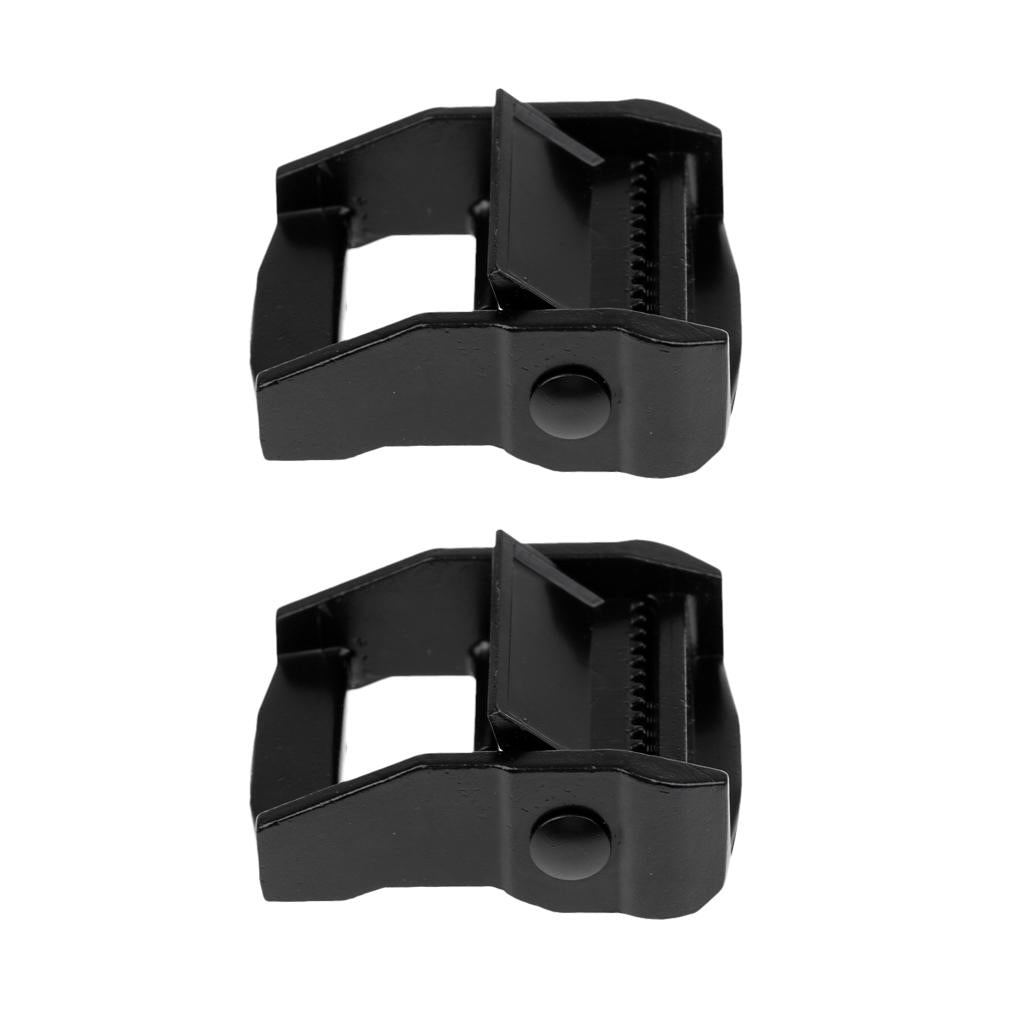 2 Pieces Cam Buckles for 38mm Webbing Luggage Cargo Kayak Board Surf Black