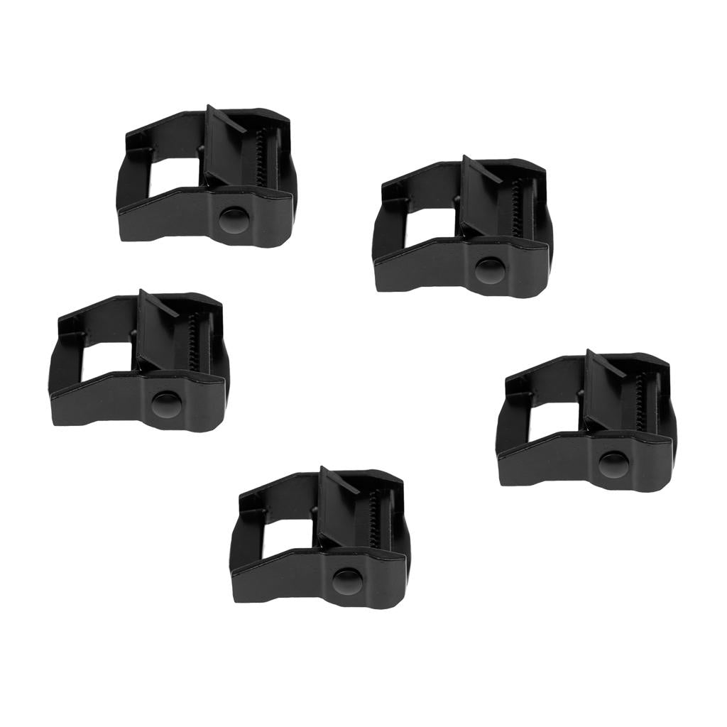 5 Pieces Cam Buckles for 38mm Webbing Luggage Cargo Kayak Board Surf Black