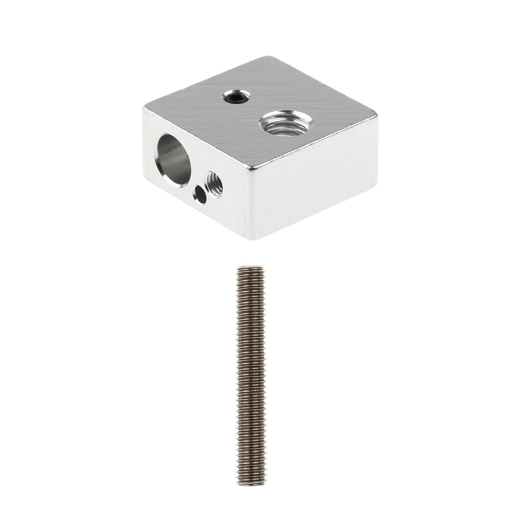 Aluminum Heater Block+M6 x40mm Nozzle Throat With Tube 3D Printer