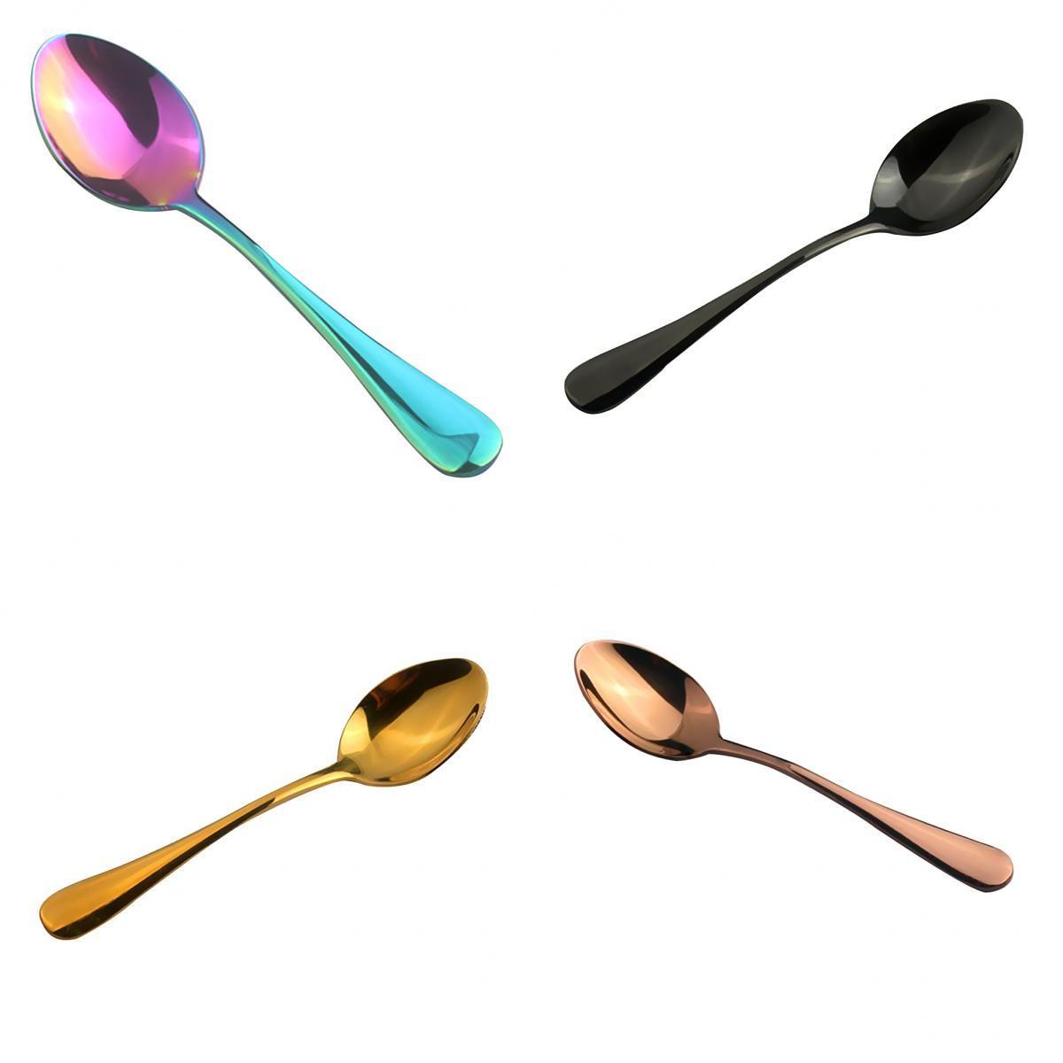 4 Pieces Stainless Steel Cutlery Table Dinner Soup Tea Spoon Tableware