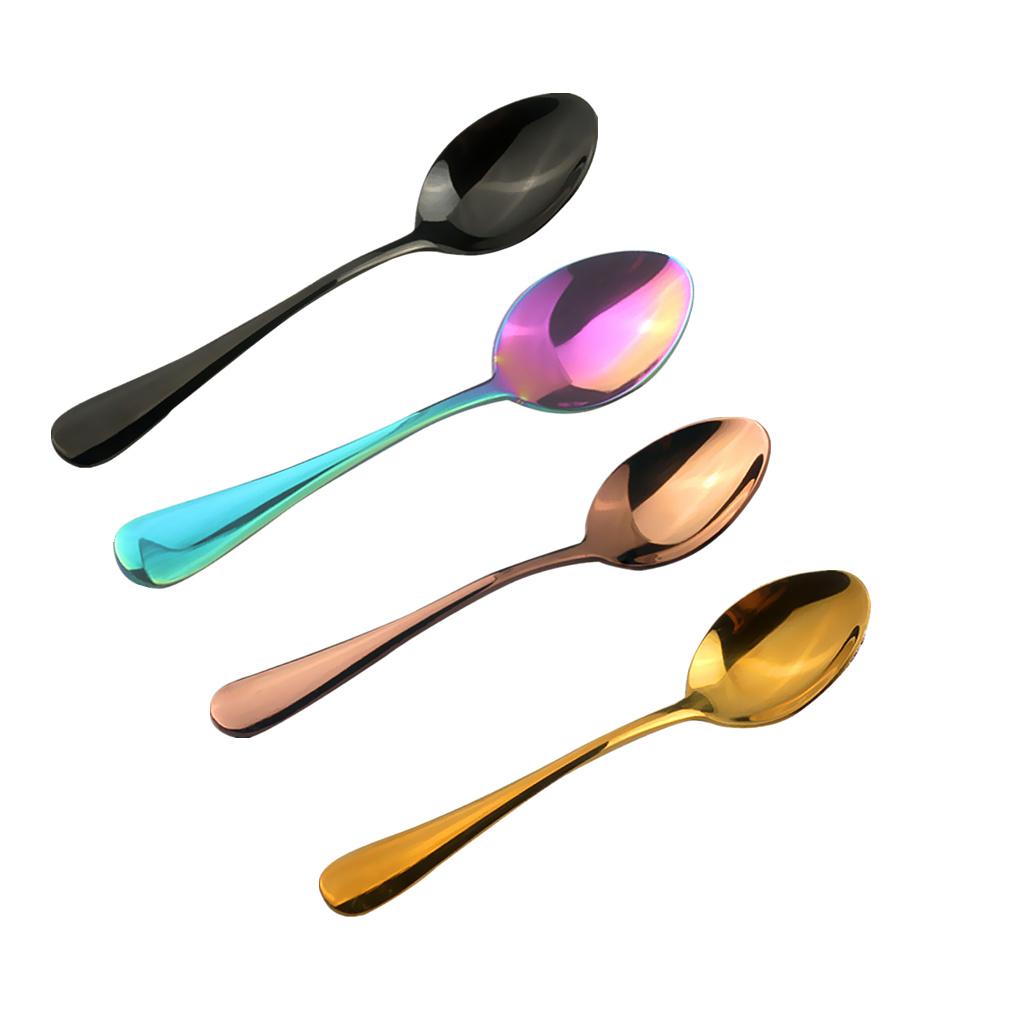 4 Pieces Stainless Steel Cutlery Table Dinner Soup Tea Spoon Tableware