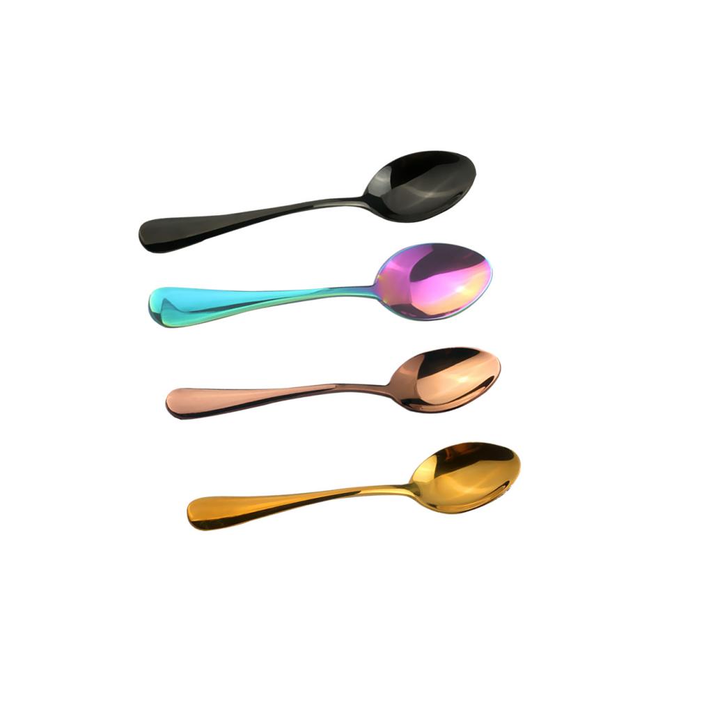 4 Pieces Stainless Steel Cutlery Table Dinner Soup Tea Spoon Tableware