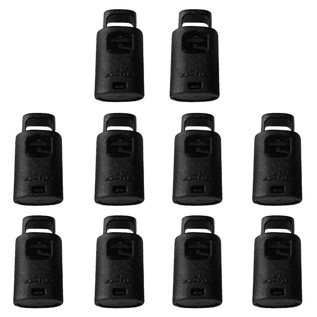 10 Piece Single Hole Cord Lock Clip Clamp Nylon Spring Toggle Stoppers Small