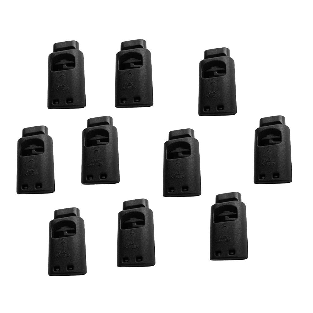 10 Piece Single Hole Cord Lock Clip Clamp Nylon Spring Toggle Stoppers Large