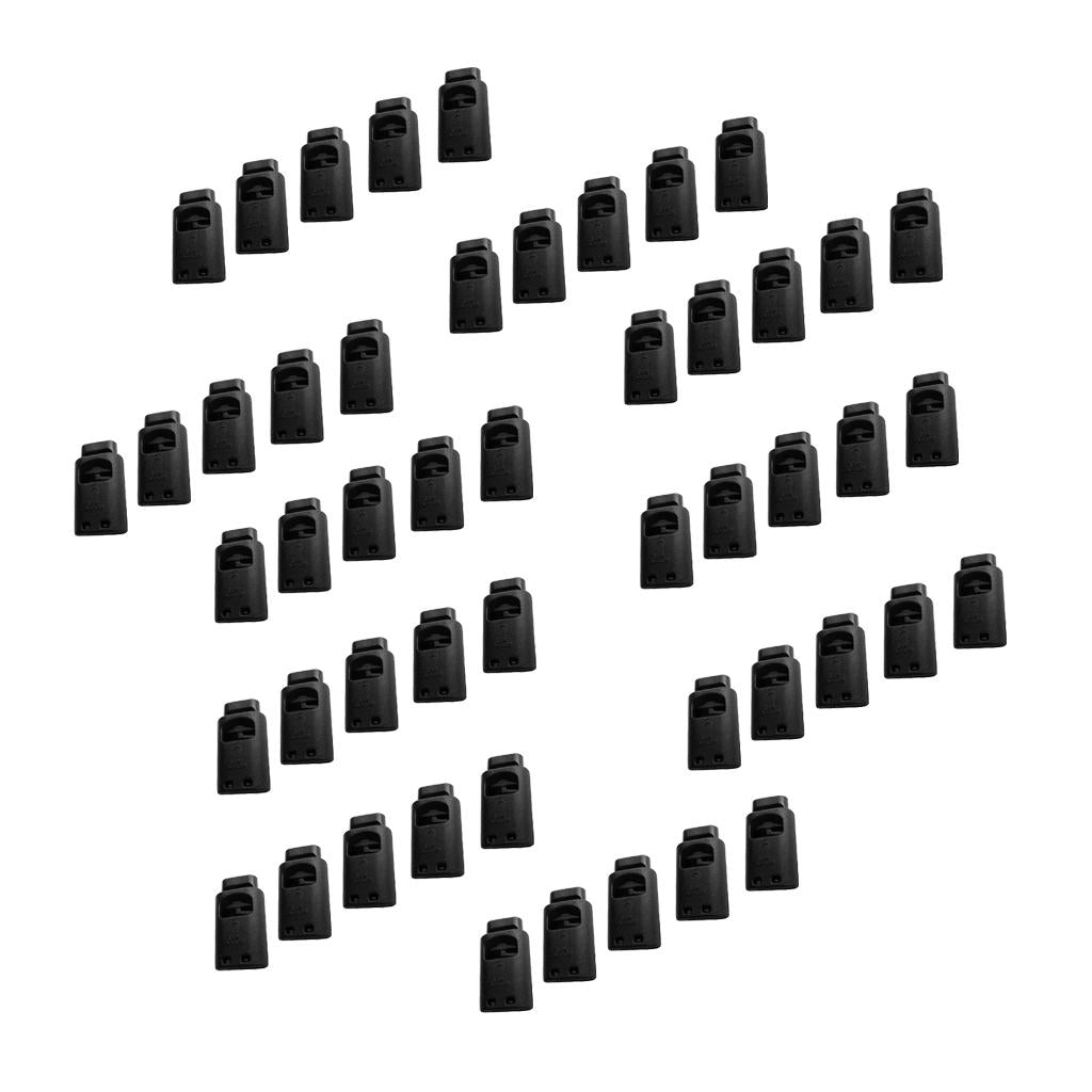 50 Piece Single Hole Cord Lock Clip Clamp Nylon Spring Toggle Stoppers Large