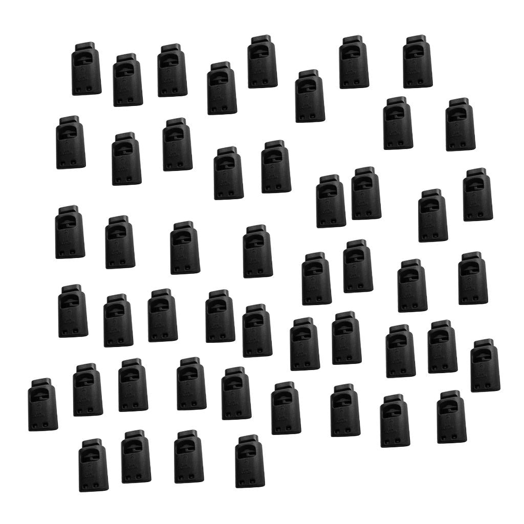 50 Piece Single Hole Cord Lock Clip Clamp Nylon Spring Toggle Stoppers Large