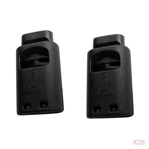 50 Piece Single Hole Cord Lock Clip Clamp Nylon Spring Toggle Stoppers Large