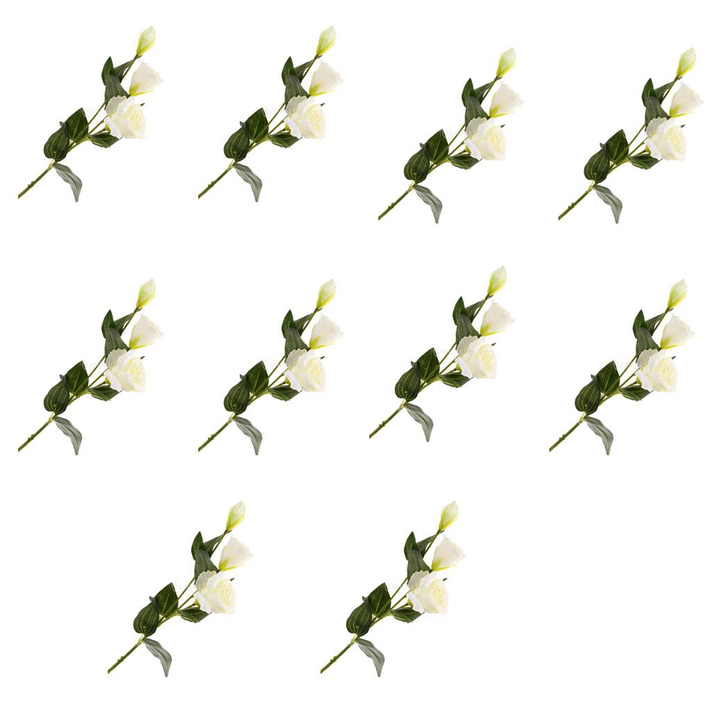 10Pieces Wedding Bouquet Flowers Artificial Silk Campanulaceae Flowers White