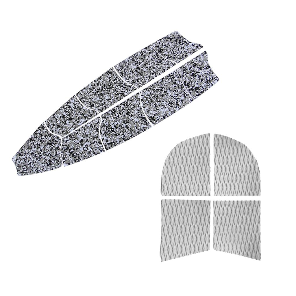 4 Pieces Surf SUP Surfboard Dog Traction Pad + 9 Pieces Full Deck Grip Mat