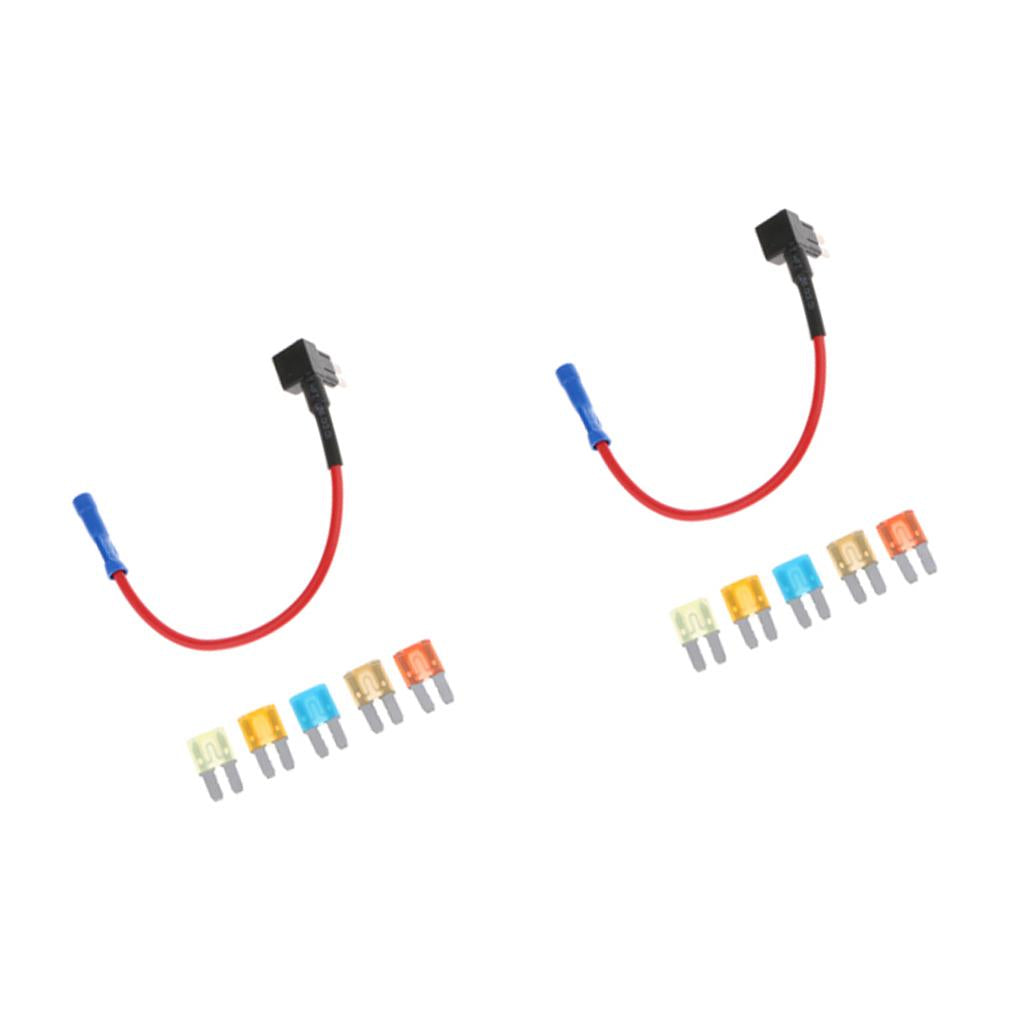 10 Pieces 5A 7.5A 10A 15A 20A Fuse with Add-A-Circuit Fuse TAP Block Holders