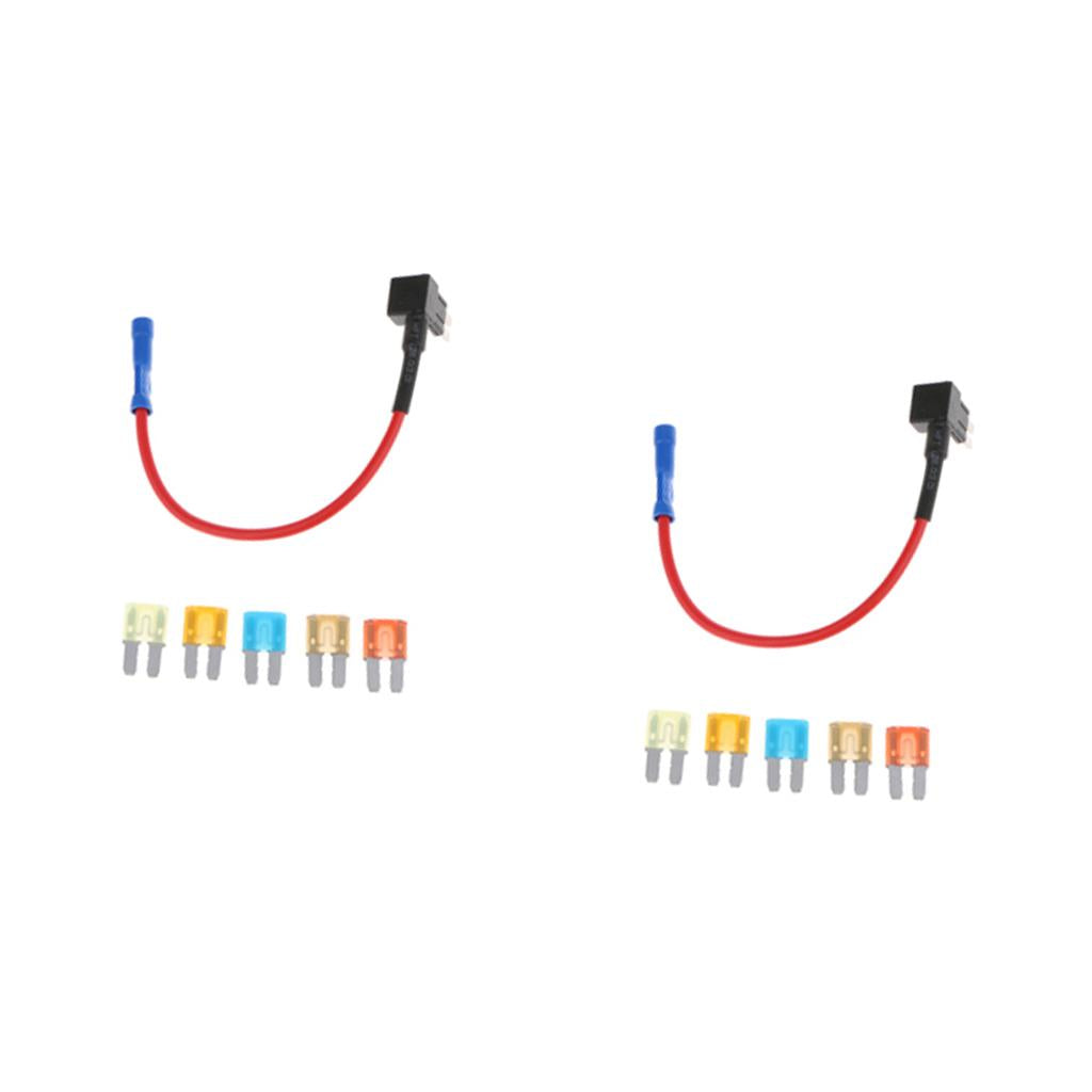 10 Pieces 5A 7.5A 10A 15A 20A Fuse with Add-A-Circuit Fuse TAP Block Holders