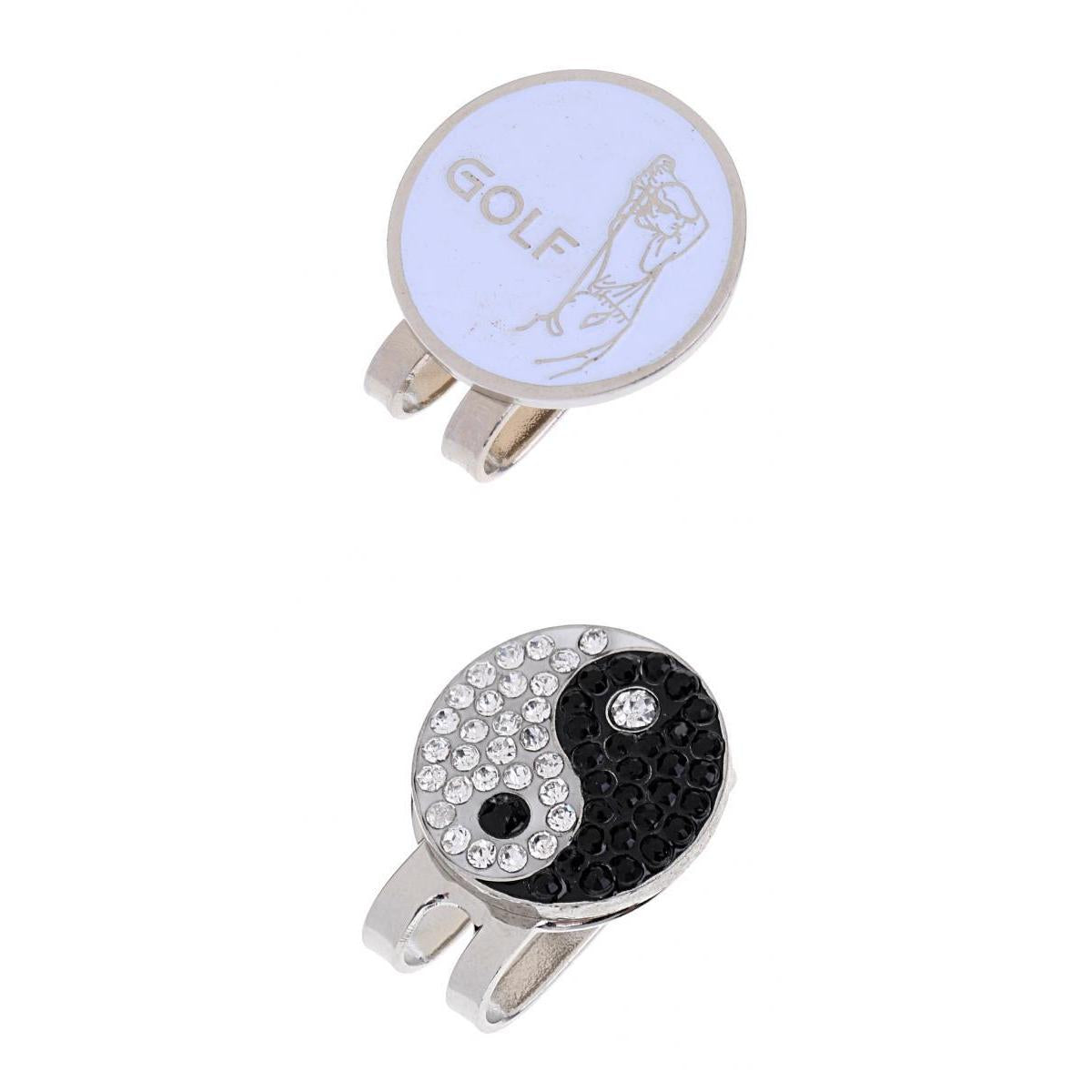 Alloy Magnetic Hat Clip with Removable Golf Ball Marker Yin Yang + Golfer