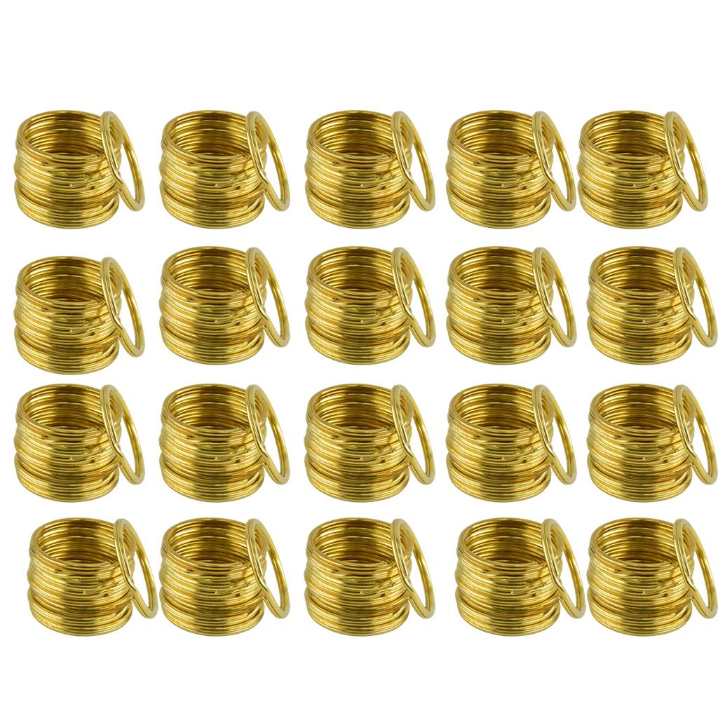 200x Brass Round Key Split Ring Chain Bag Clasp Loop Findings DIY 25mm 35mm