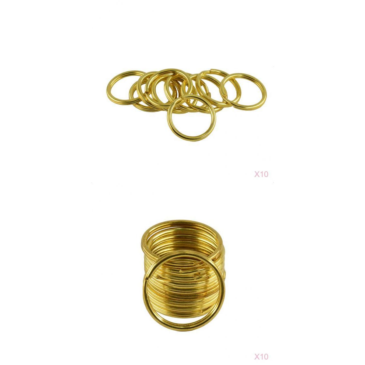 200x Brass Round Key Split Ring Chain Bag Clasp Loop Findings DIY 25mm 35mm