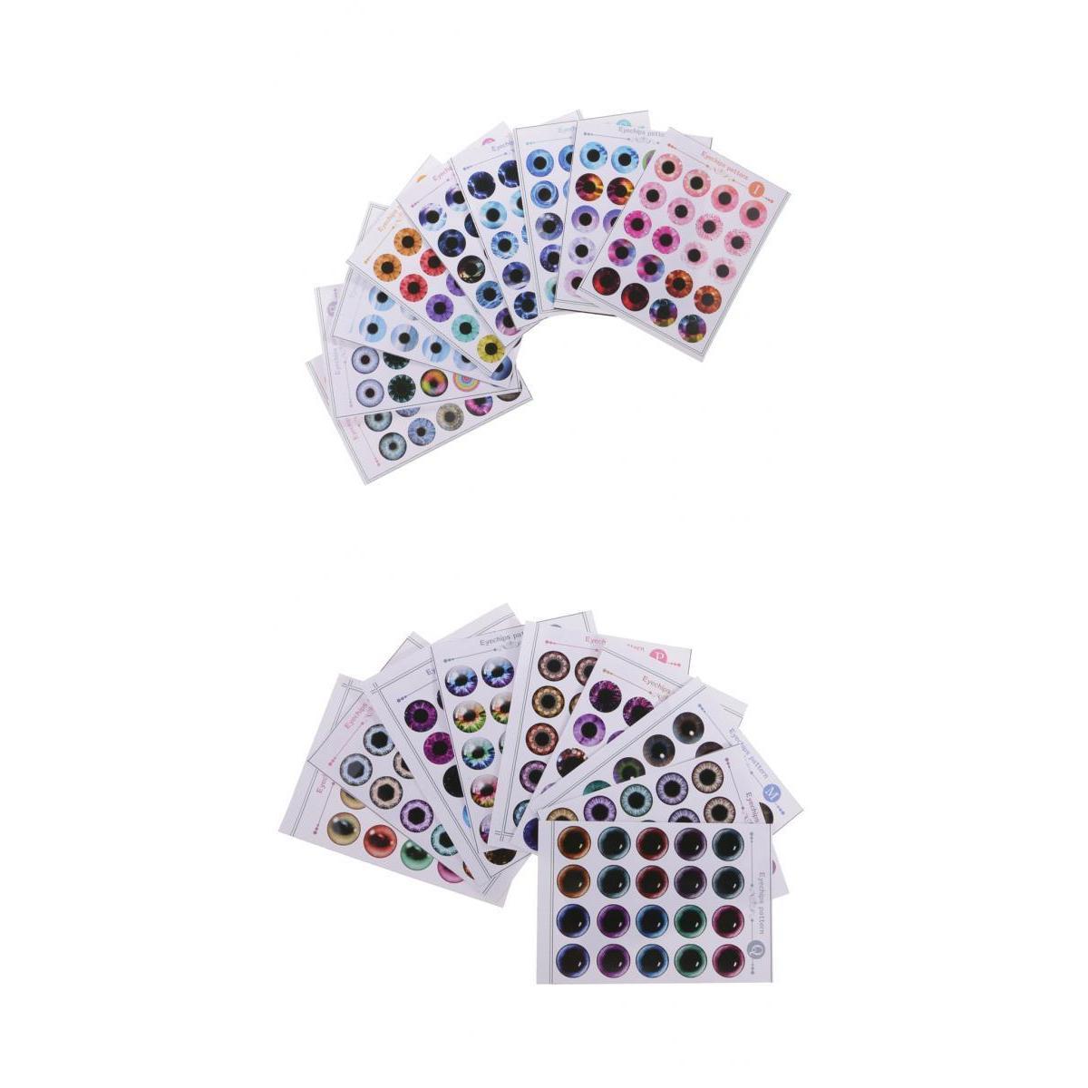 18 Sheets Doll Eyes Chips Pattern without UV Glue for 12'' Blythe Dolls A-R