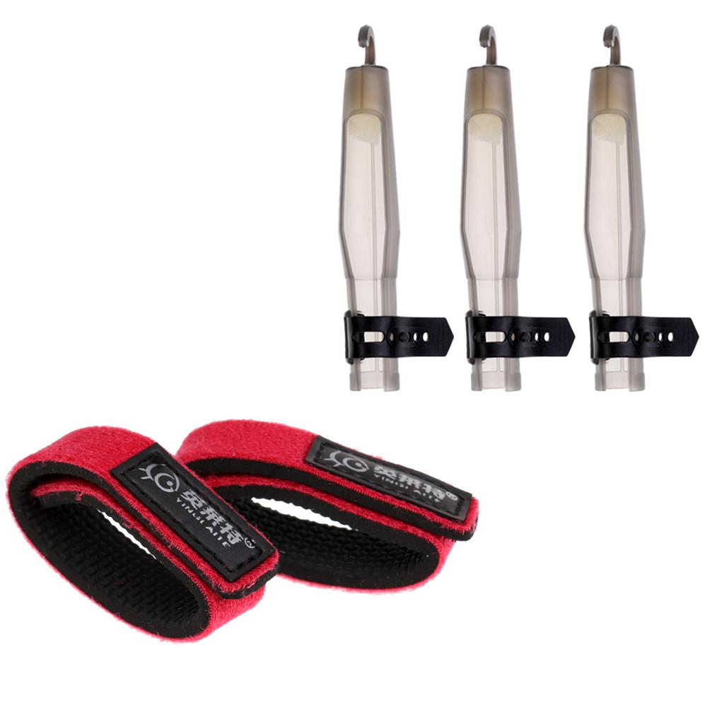 3pc Universal Fishing Rod Tip Cover & 2pc Fishing Rod Belts Ties Pole Straps