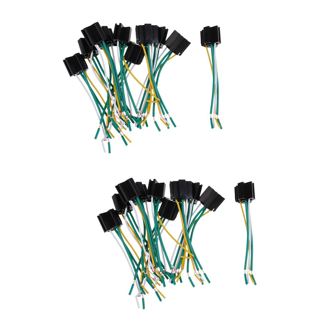 20 Pieces Car Relay DC 12V/24V 40A-80A 4-Pin 4-Wire Harness Socket Holder
