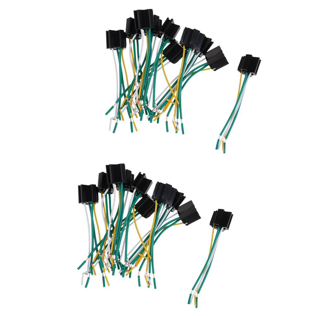 20 Pieces Car Relay DC 12V/24V 40A-80A 4-Pin 4-Wire Harness Socket Holder