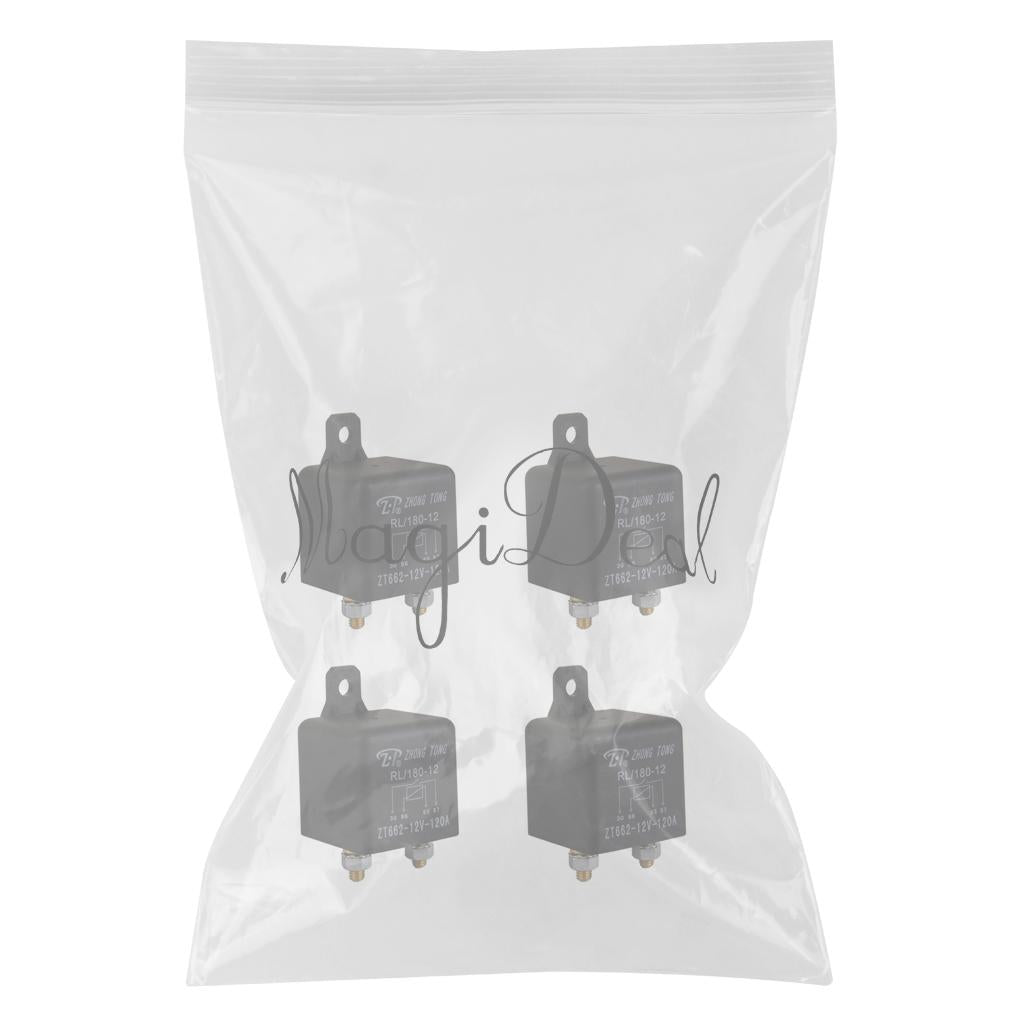4 Pieces Car Automotive 12V 120 AMP 4 Pin SPST Relay for Alarm Horn Light