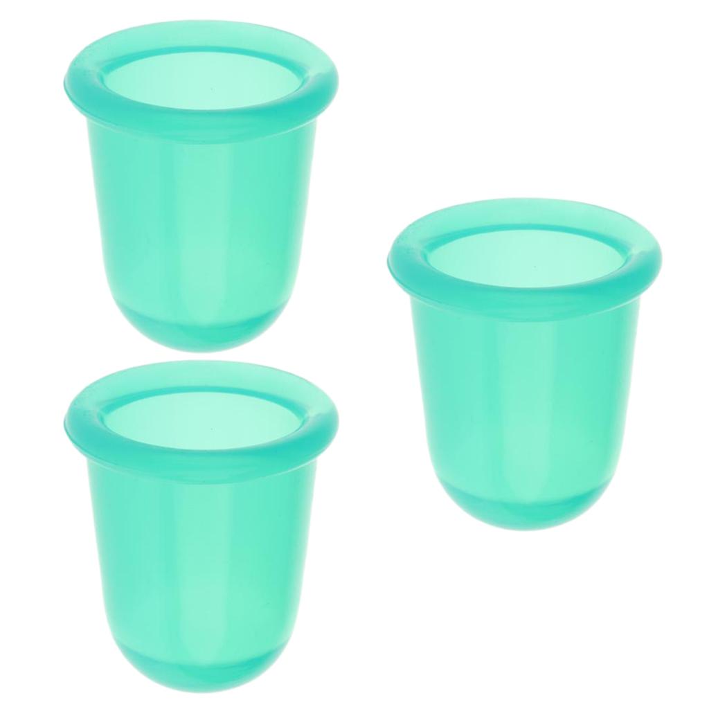 3 Pieces Vacuum Therapy Silicone Cupping Anti-cellulite Massage Cups Green