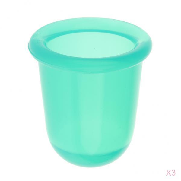 3 Pieces Vacuum Therapy Silicone Cupping Anti-cellulite Massage Cups Green
