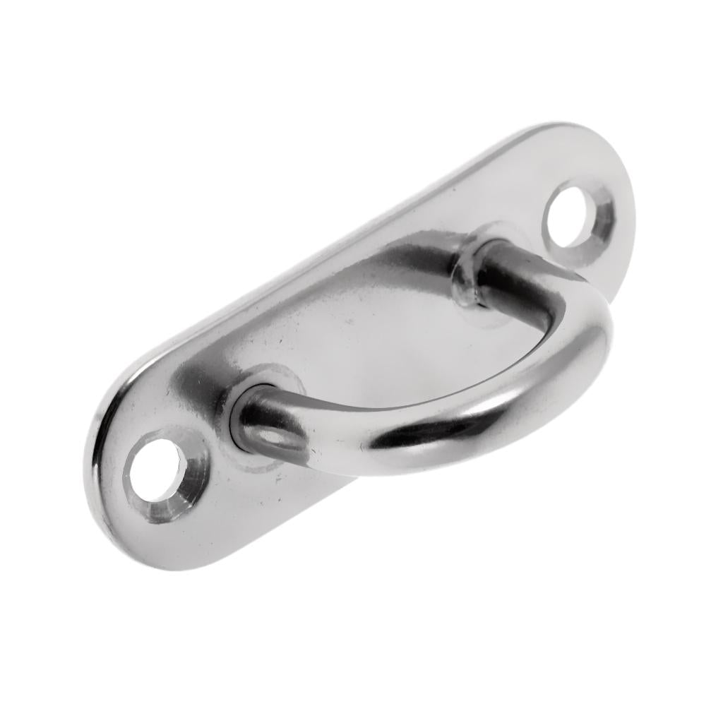 4Pieces Marine 316 Stainless Steel Oblong Pad Eye Plate Hook Boat Staple 5mm