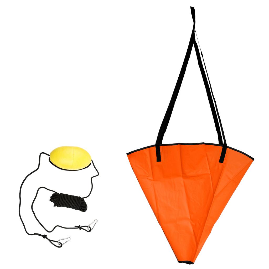 24 Inch Sea Anchor Drogue, 30ft Kayak Drift Anchor Tow Rope Throw Line Float