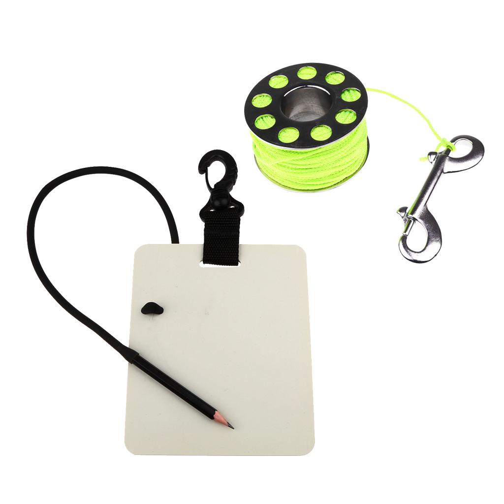 31m Scuba Dive Spool Finger Reel + Diving Underwater Writing Slate Board