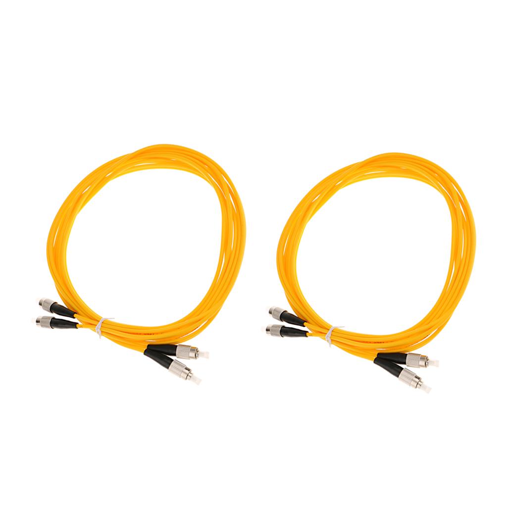3Pieces FC to FC Singlemode Double Core Fiber Optical Patch Cable Cord Line