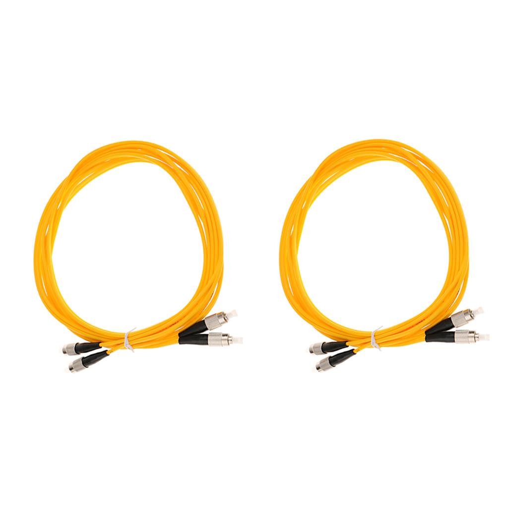 3Pieces FC to FC Singlemode Double Core Fiber Optical Patch Cable Cord Line