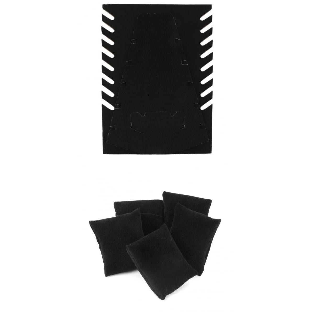 6 Pieces Black Velvet Cardboard Bracelet Watch Necklace Jewelry Display