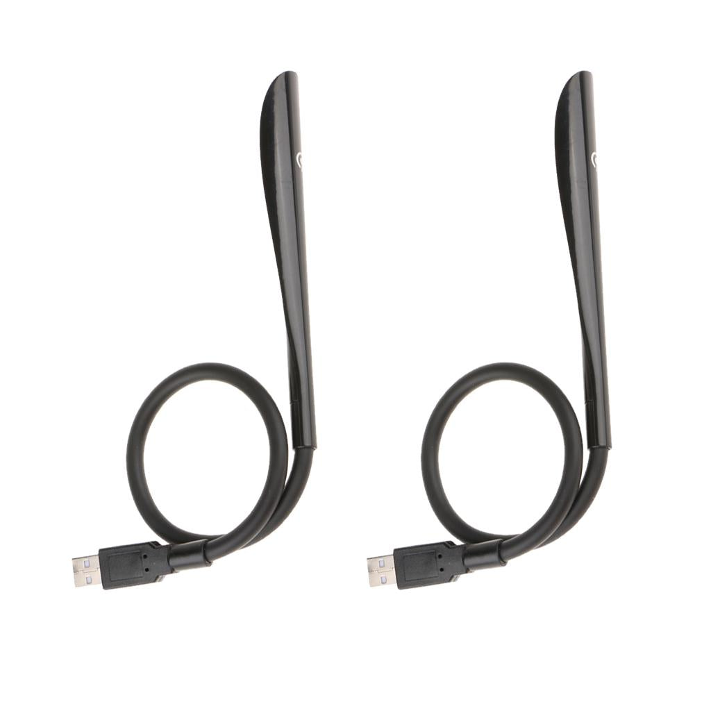 2x Dimmable LED Desk Lighting Bedside Reading Home USB flexible Lamp Black