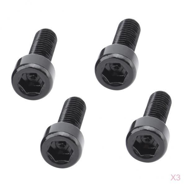 12Pcs Aluminum Alloy Bike Water Bottle Cage Bolts Holder Socket Screws Black