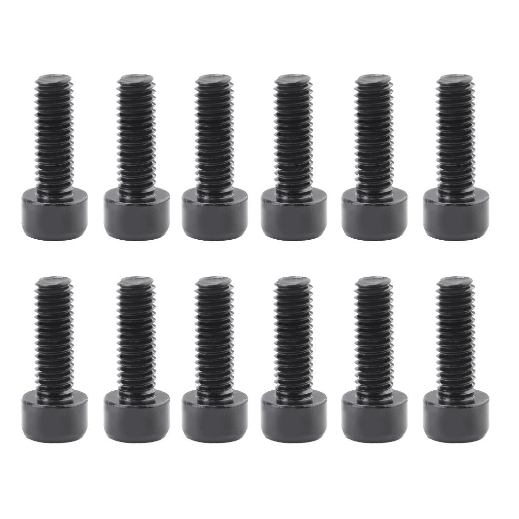12Pcs Aluminum Alloy Bike Water Bottle Cage Bolts Holder Socket Screws Black