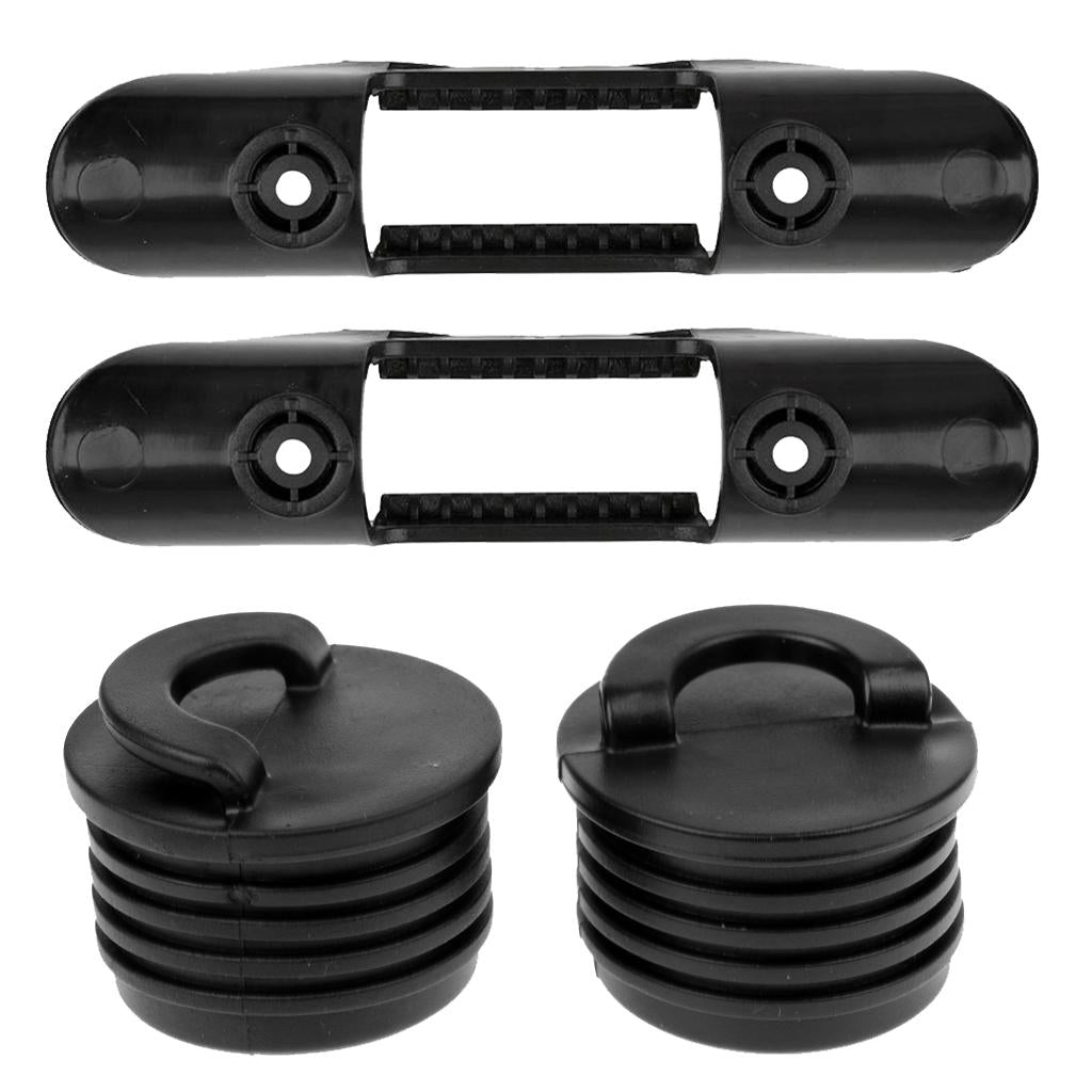 2 Pieces Kayak Paddle Clip Holder with 2 Pieces Canoe Boat Scupper Stoppers