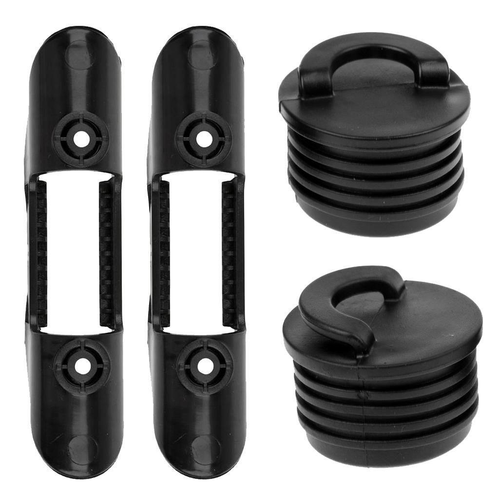 2 Pieces Kayak Paddle Clip Holder with 2 Pieces Canoe Boat Scupper Stoppers
