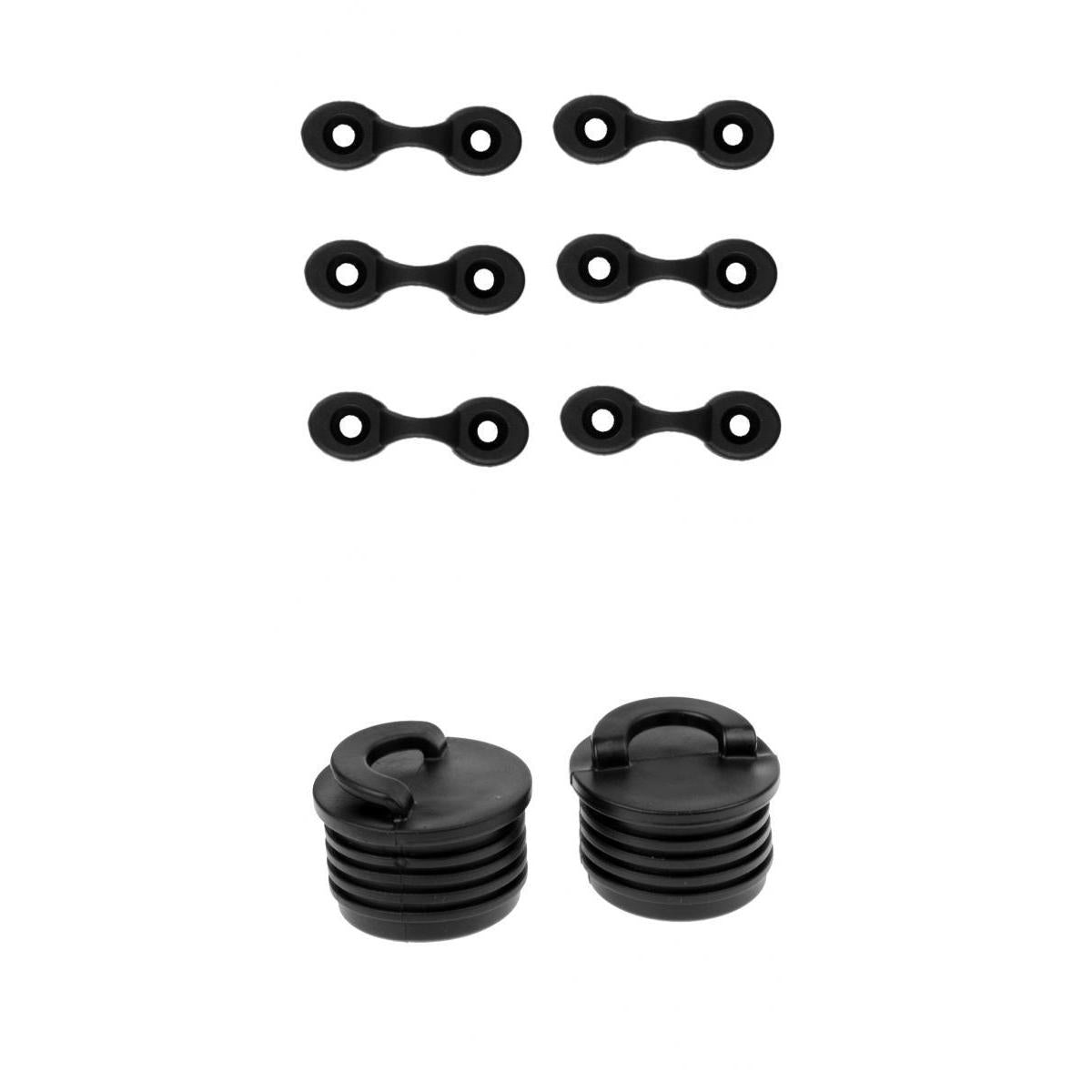 2 Pieces Kayak Boat Scupper Stopper Bungs Drain Holes Plugs with 6 Pad Eye