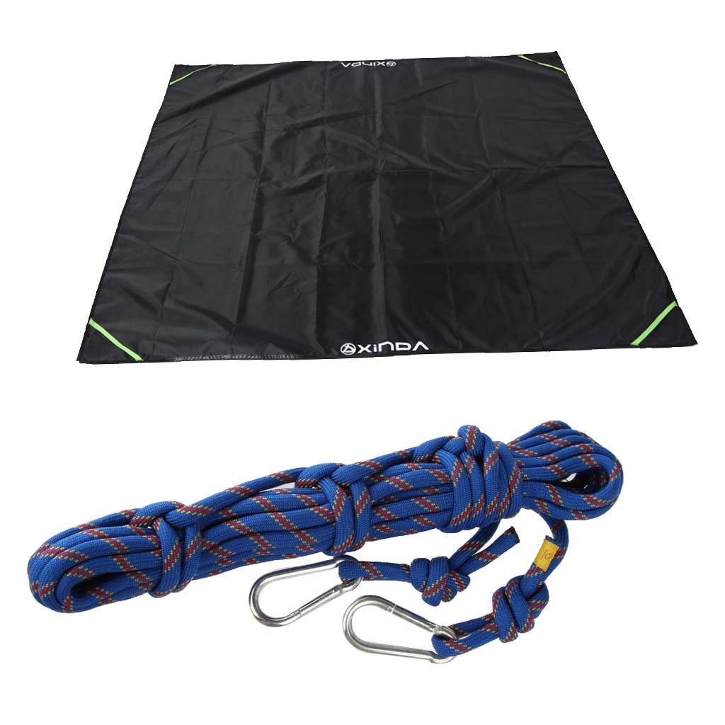 10m 10mm Rock Climbing Caving Rope Rescue Cord with Ground Sheet Deploy Bag